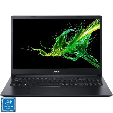 Laptop Acer Aspire 3 A315-34 15.6" cu procesor Intel® Celeron® Quad Core N4120 pana la 2.6Ghz, Full HD, 4GB, 256GB SSD, Intel® UHD Graphics 600, Black